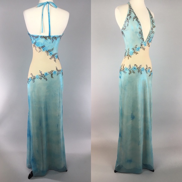 Couture Hand Painted Evening Gown - Picture 3 of 8